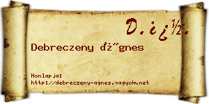 Debreczeny Ágnes névjegykártya