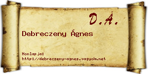Debreczeny Ágnes névjegykártya